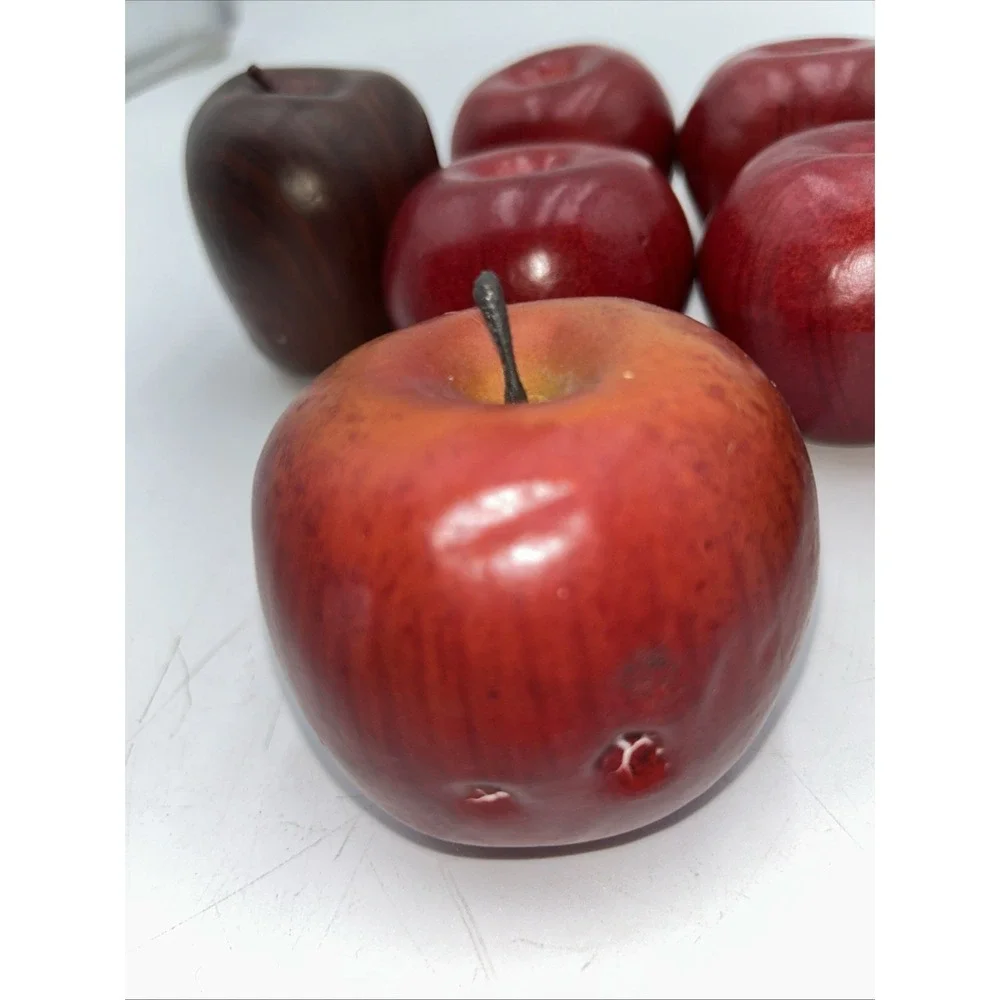 Vintage Mixed Lot 9 Apples Artificial Realistic Faux Fruit Home Decor Staging